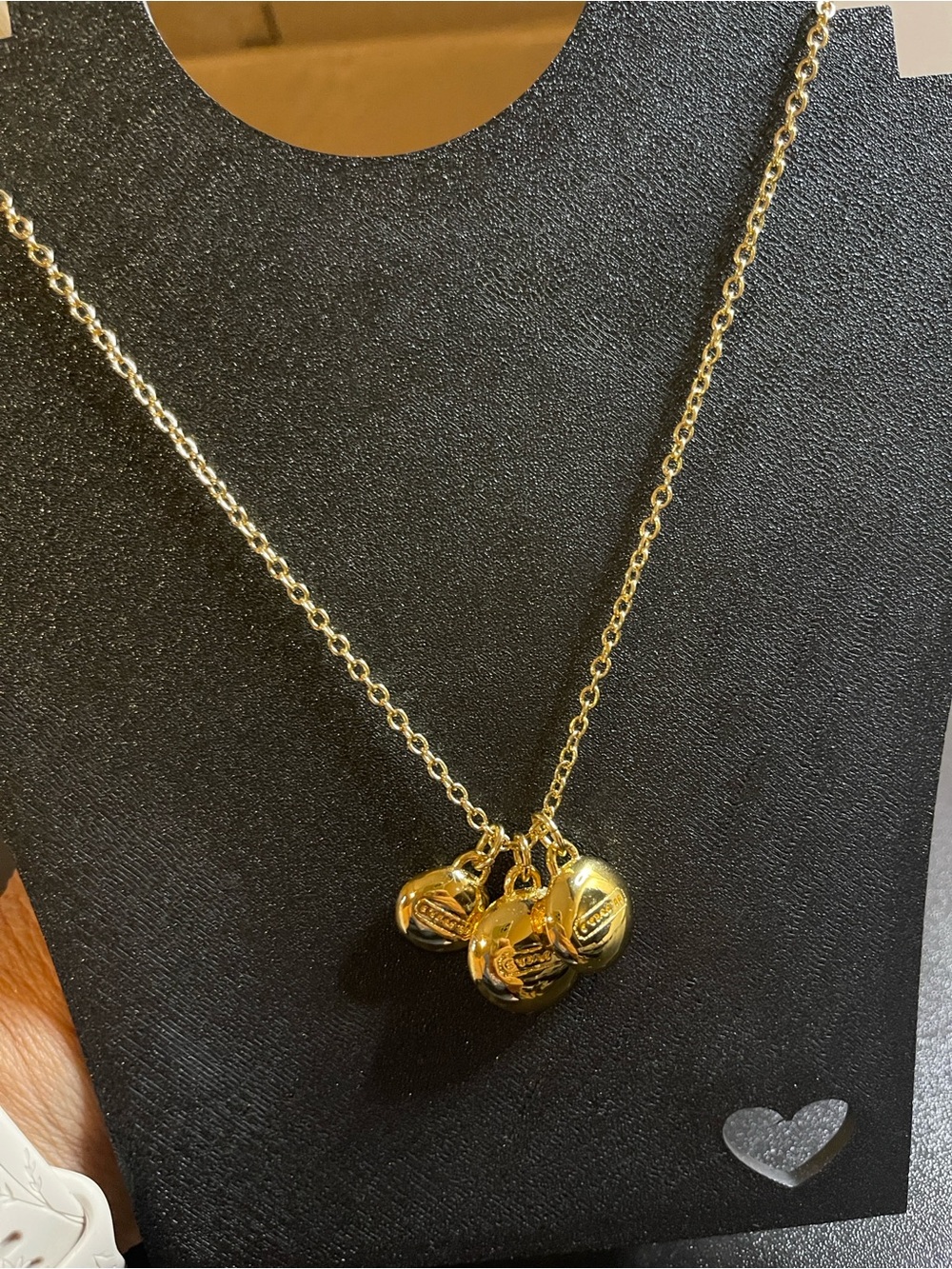 Coach Gold Pendant Necklace with Triple Medallion Reversible Charms